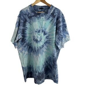 Vintage Changes Tie Dye T Shirt Blue Short Sleeve Men Size 2XL? HOLED